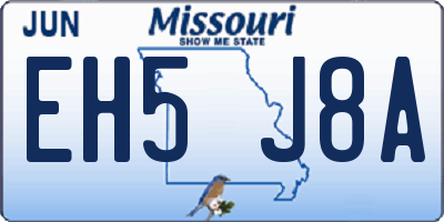 MO license plate EH5J8A