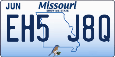MO license plate EH5J8Q