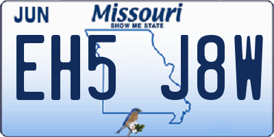 MO license plate EH5J8W
