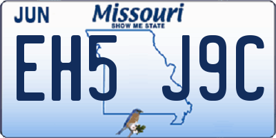 MO license plate EH5J9C