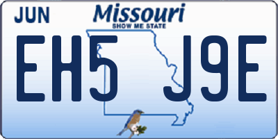 MO license plate EH5J9E