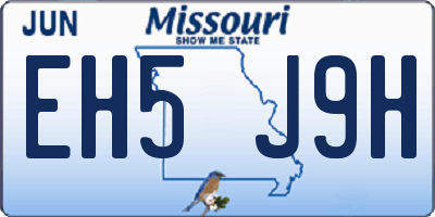MO license plate EH5J9H