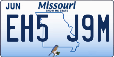 MO license plate EH5J9M