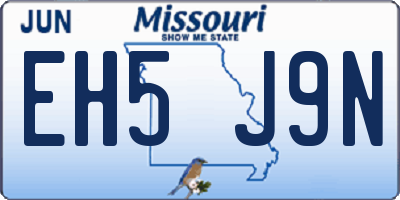 MO license plate EH5J9N
