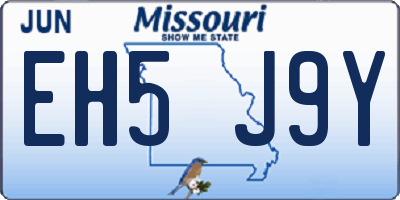 MO license plate EH5J9Y