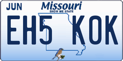 MO license plate EH5K0K