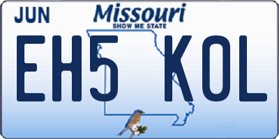 MO license plate EH5K0L