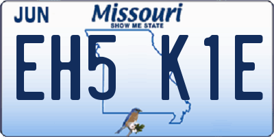 MO license plate EH5K1E