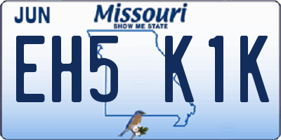 MO license plate EH5K1K