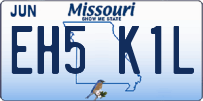 MO license plate EH5K1L