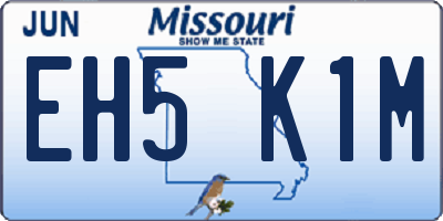 MO license plate EH5K1M