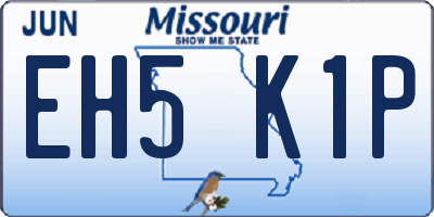 MO license plate EH5K1P