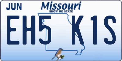 MO license plate EH5K1S