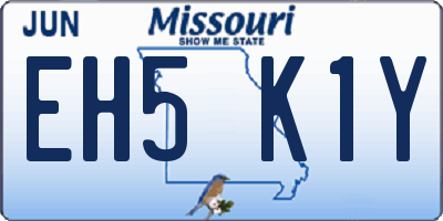 MO license plate EH5K1Y