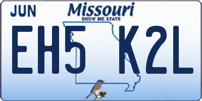 MO license plate EH5K2L