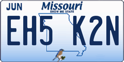 MO license plate EH5K2N