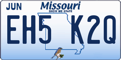 MO license plate EH5K2Q