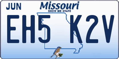 MO license plate EH5K2V