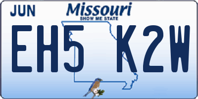 MO license plate EH5K2W