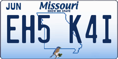 MO license plate EH5K4I