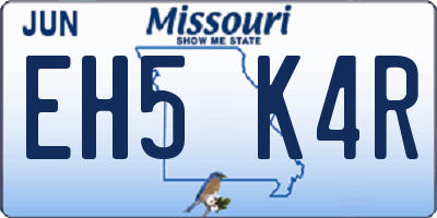 MO license plate EH5K4R