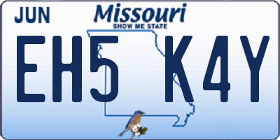 MO license plate EH5K4Y