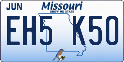 MO license plate EH5K5O
