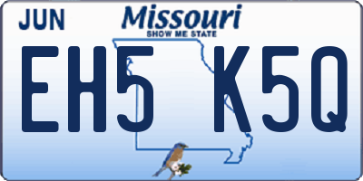 MO license plate EH5K5Q