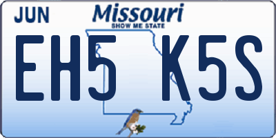 MO license plate EH5K5S
