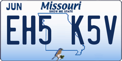 MO license plate EH5K5V