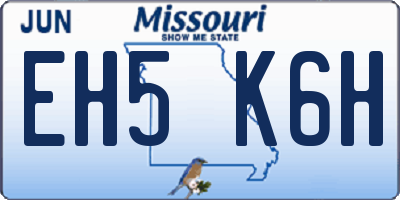 MO license plate EH5K6H