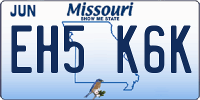 MO license plate EH5K6K