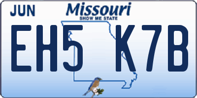MO license plate EH5K7B