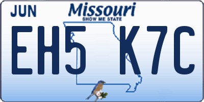 MO license plate EH5K7C