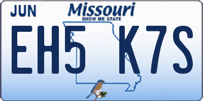 MO license plate EH5K7S
