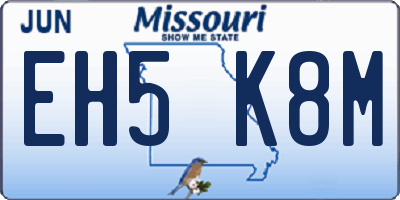 MO license plate EH5K8M