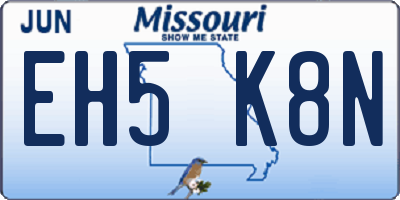 MO license plate EH5K8N