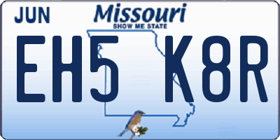 MO license plate EH5K8R