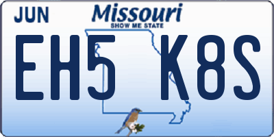 MO license plate EH5K8S
