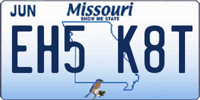 MO license plate EH5K8T