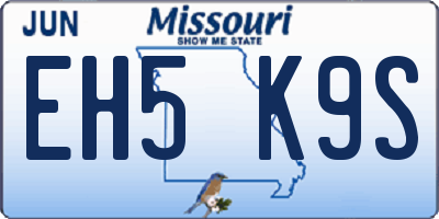 MO license plate EH5K9S