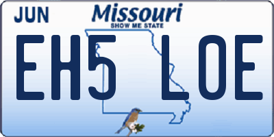 MO license plate EH5L0E