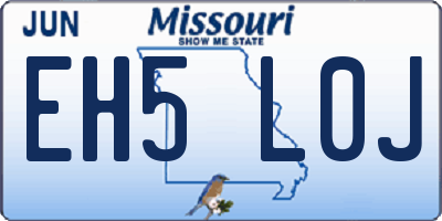MO license plate EH5L0J