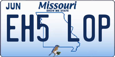 MO license plate EH5L0P