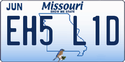 MO license plate EH5L1D