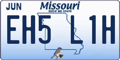 MO license plate EH5L1H