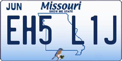MO license plate EH5L1J