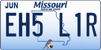 MO license plate EH5L1R