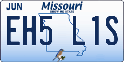 MO license plate EH5L1S