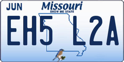 MO license plate EH5L2A